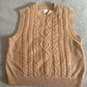 Cable knit sweater vest

Item style: CC115

Size: L

Color: HTHR ACORN BR6564